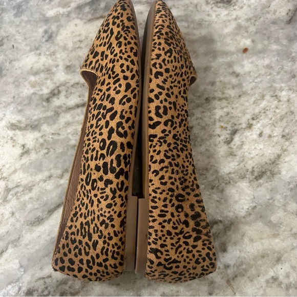 Madewell The Cory Leopard Calf Hair Square Toe Flats Size 6 - Picture 5 of 7